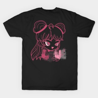 Pink girl with black love T-Shirt